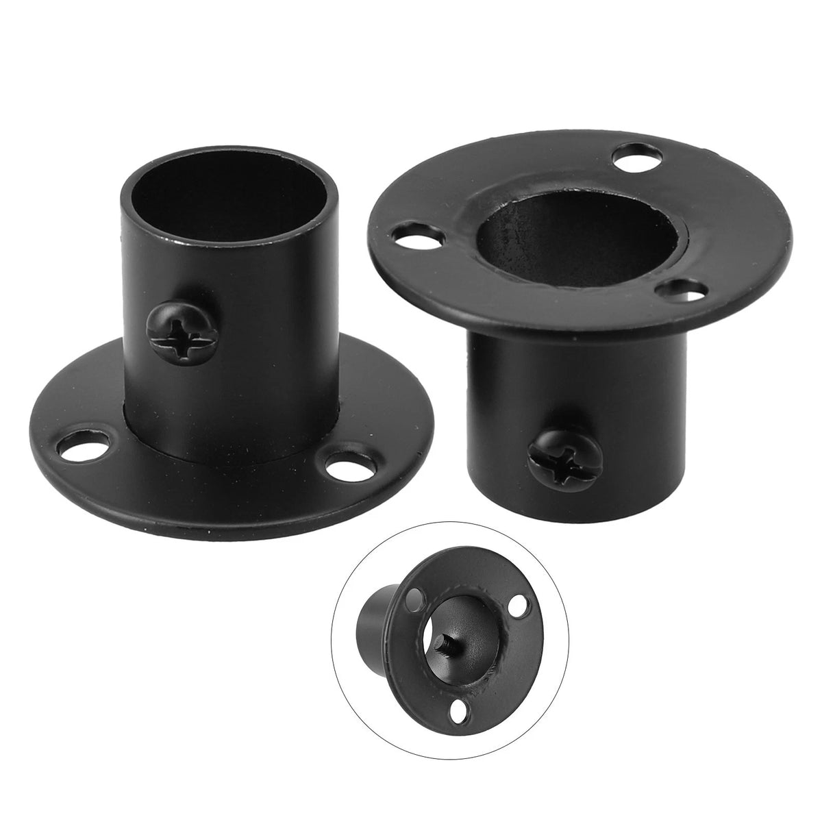 Stainless Steel Flange Rail Rod Socket for Wardrobe