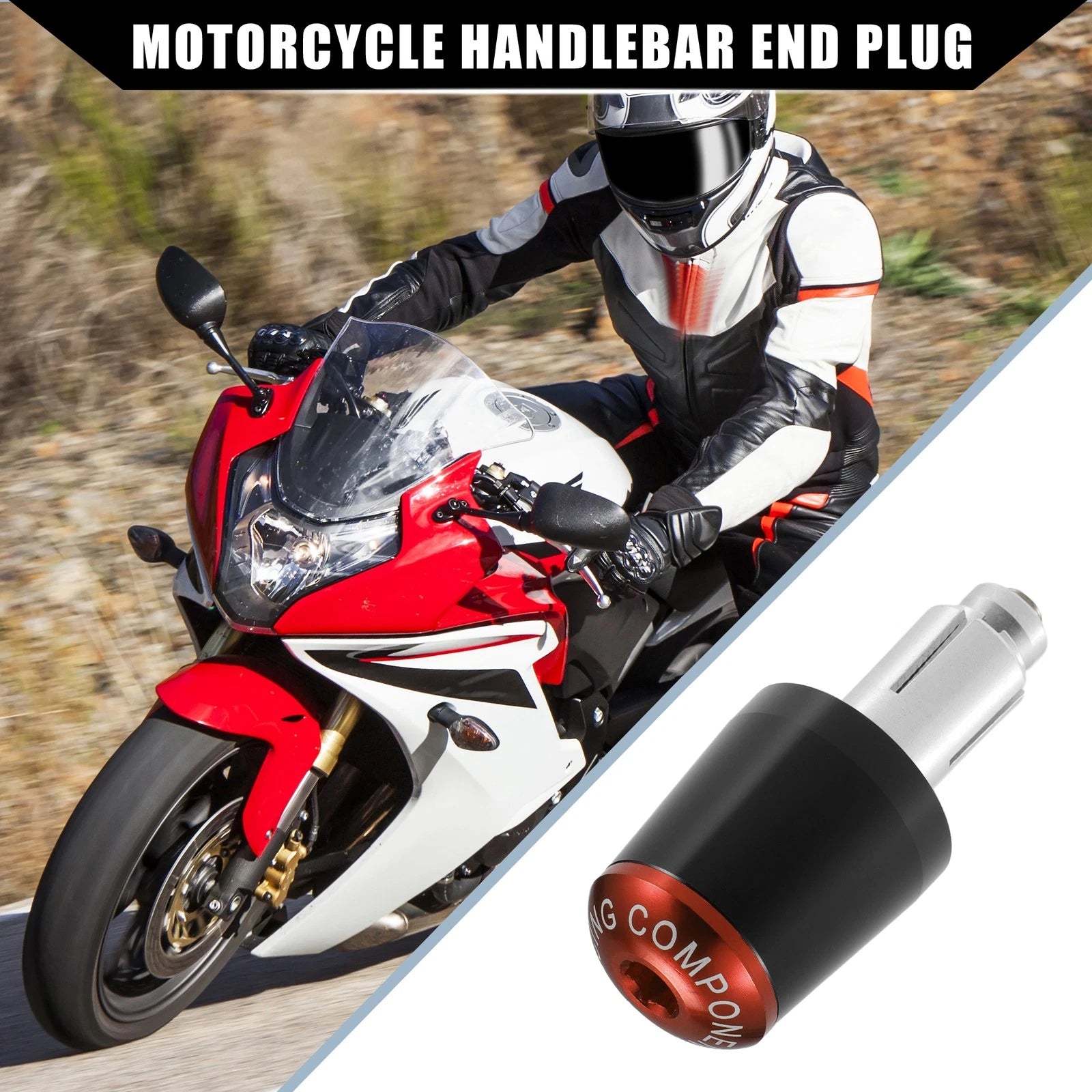 2 Pcs Handlebar End Plug Grip Caps for Honda Motorcycle 7/8in 22mm (2000–2025)