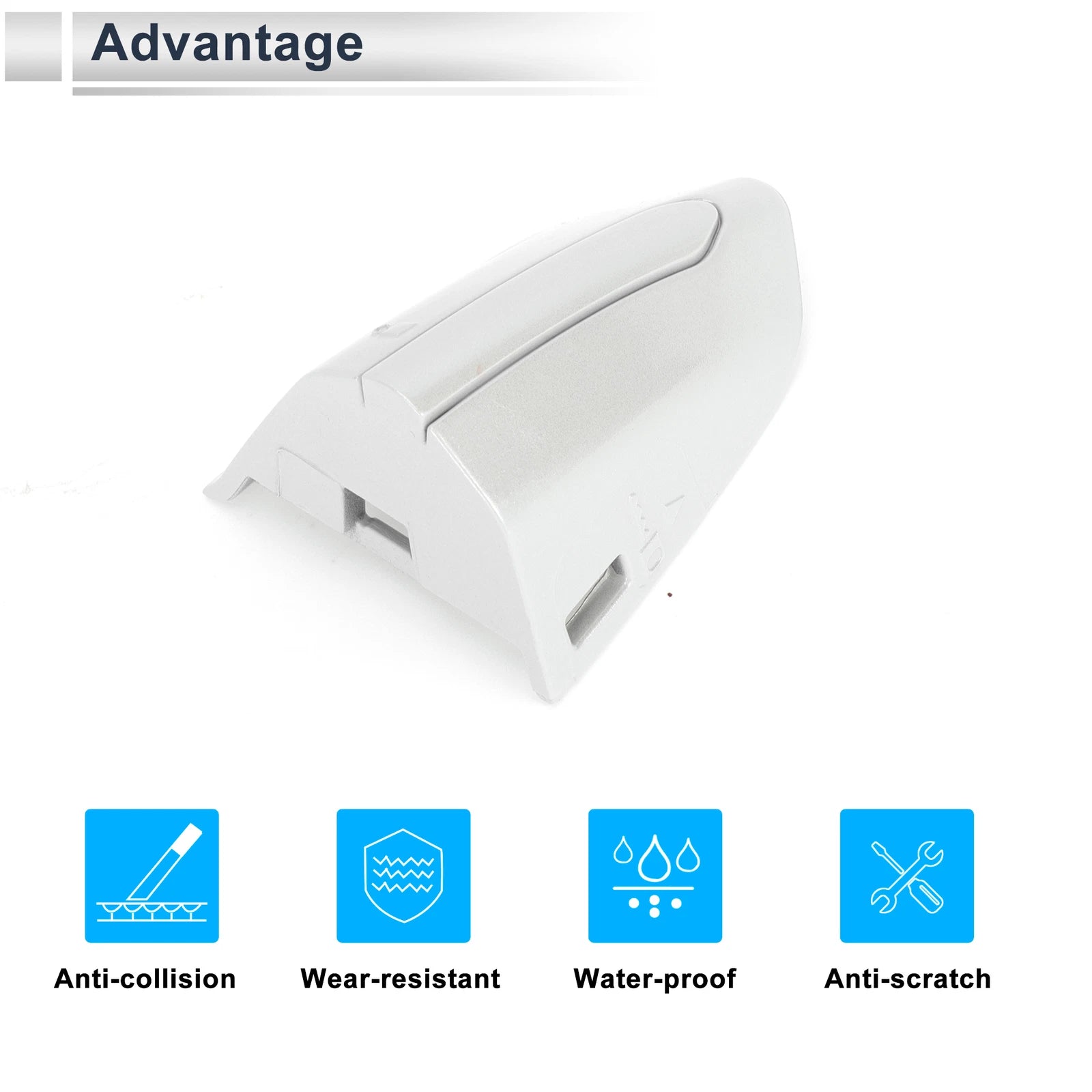 Front Left Door Handle Protector for Ford Mondeo Edge Taurus (2013–2020) White
