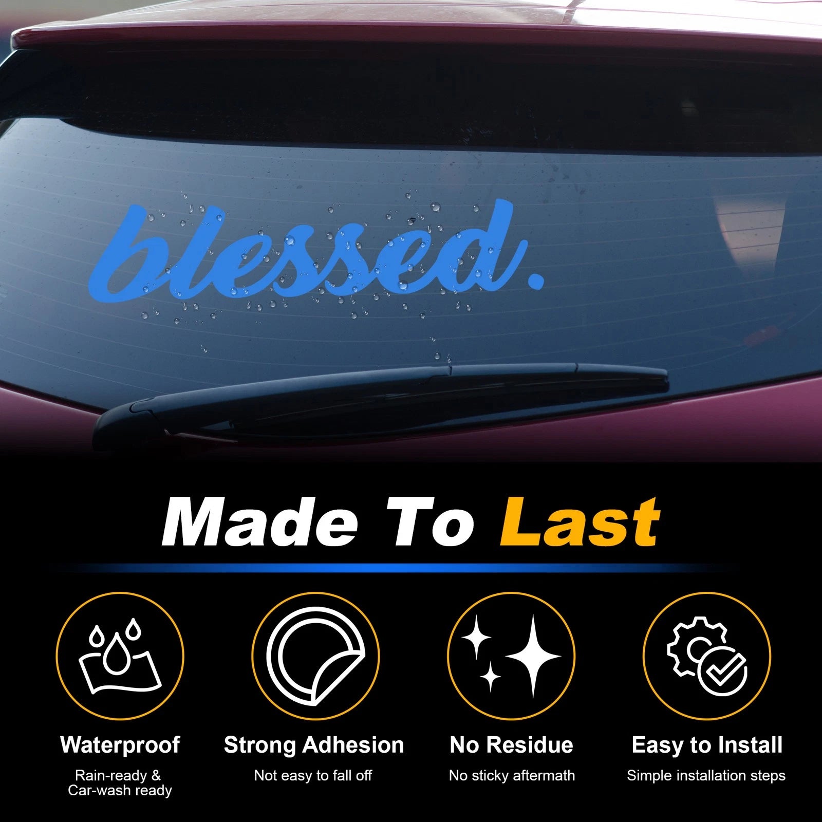 Reflective Bumper Decal for - Blue, Personalized