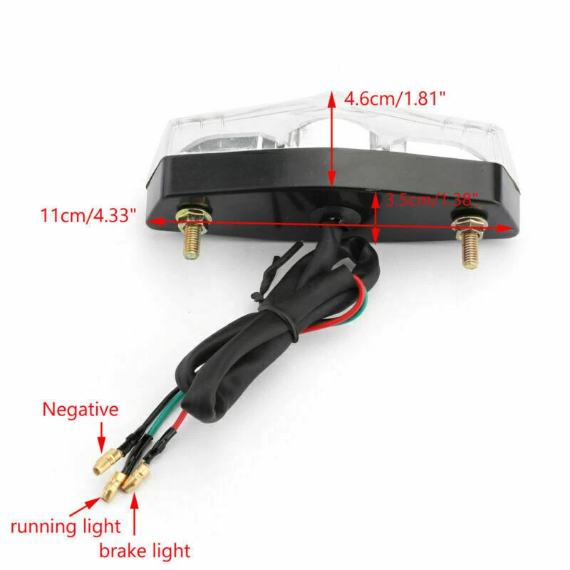 LED Clear Brake Stop Running Rear Tail Light Lamp for Universal Motorcycle T9
