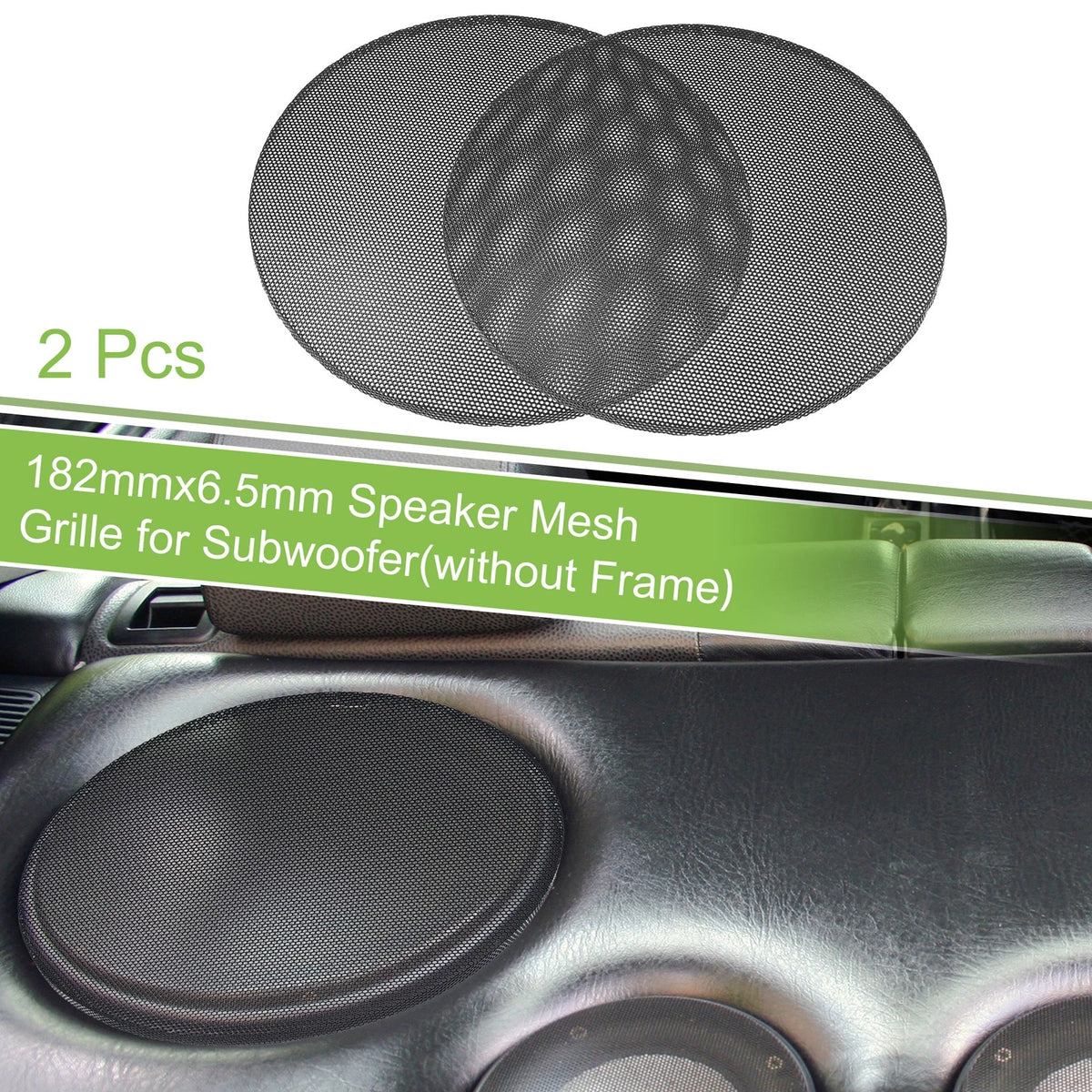 2X 7" Steel Speaker Mesh Grille for Subwoofer (182mmx6.5mm) Black
