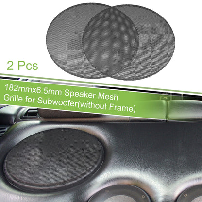 2X 7" Steel Speaker Mesh Grille for Subwoofer (182mmx6.5mm) Black