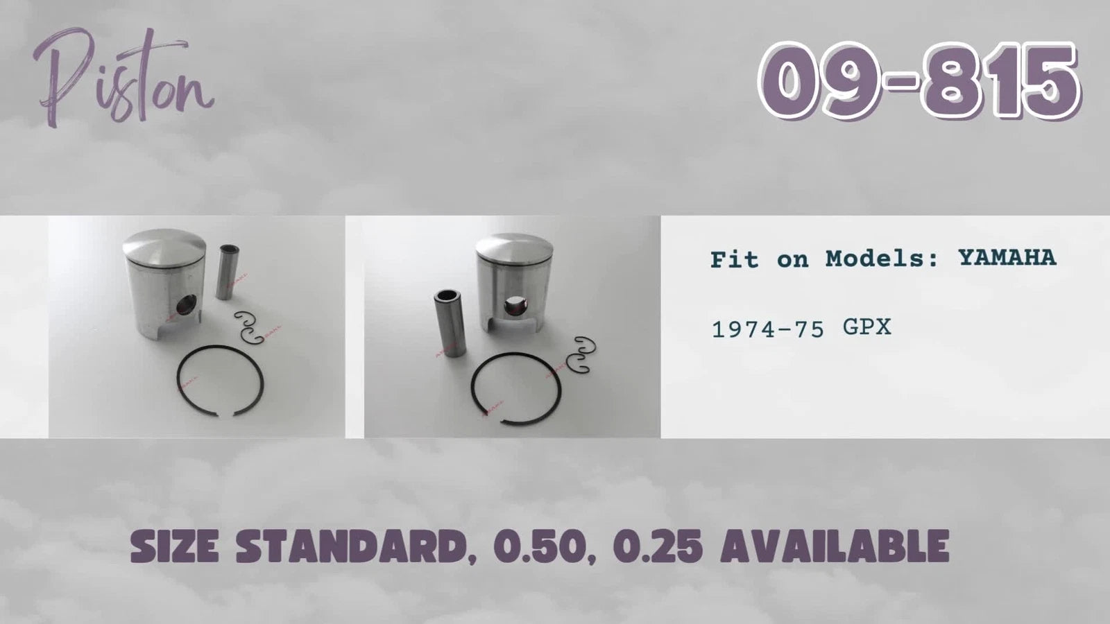 Piston Kit with Piston Ring for Yamaha GPX338 (09-815 STD)