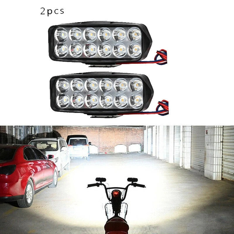 12LED Rearview Mirror Light Indicator for Motorcycle (2400LM, 6000K)