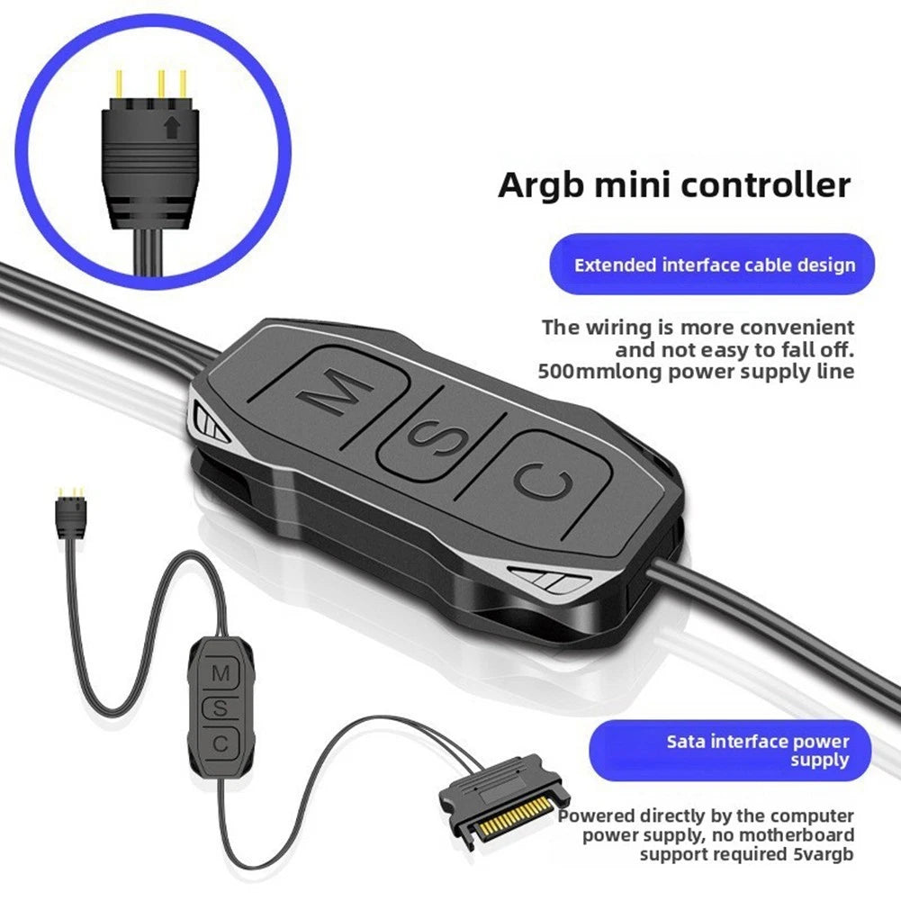5V ARGB Controller for LED Fans with 3-Pin ARGB Connector