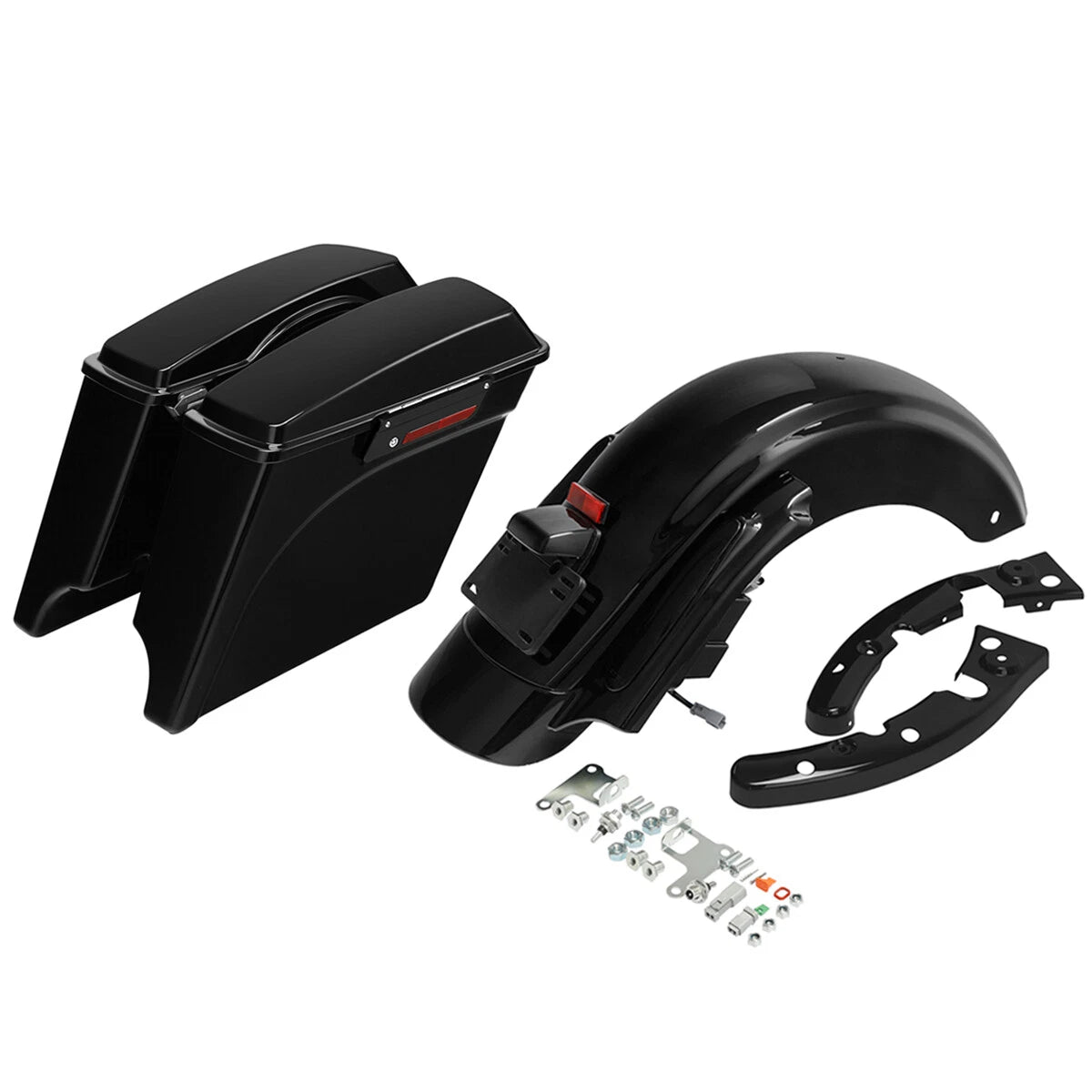5" Stretched Saddlebag Rear Fender System for Harley Touring (2009–2013)