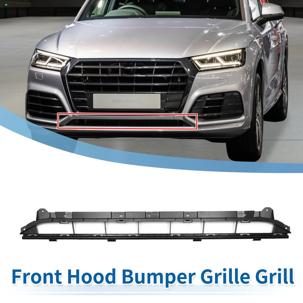 Front Lower Hood Bumper Grille for Audi Q5L (2018–2020) Black ABS Plastic