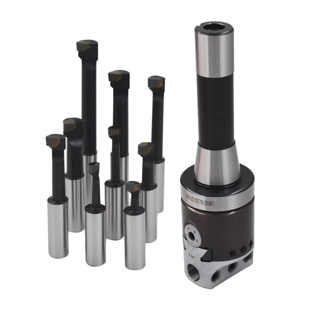 Set of 9 Boring Bars for Bridgeport Milling R8 Shank (Fits )