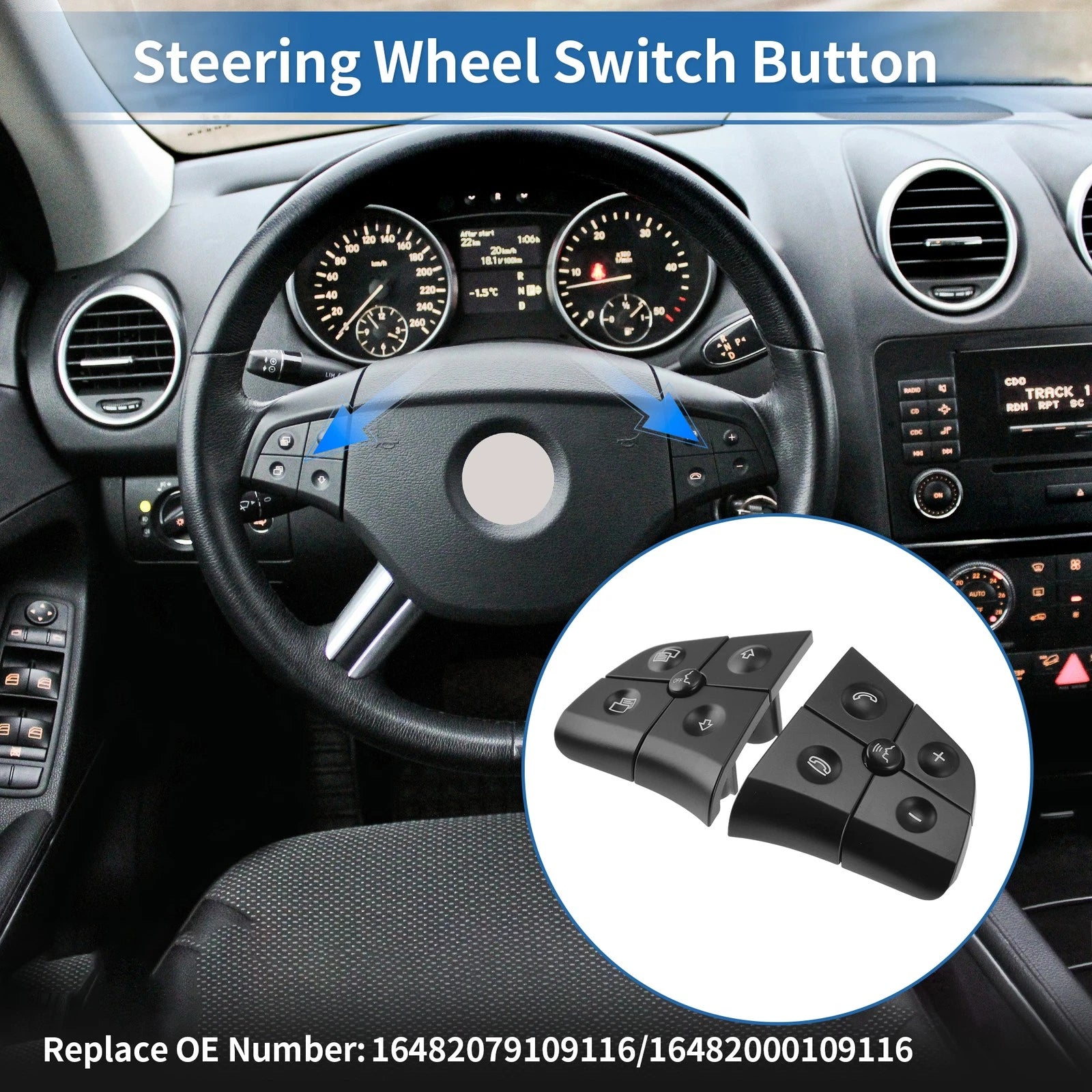 Steering Wheel Buttons Replacement for Mercedes-Benz W164 Left Right (2006–2012)