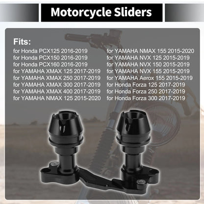 Frame Slider Anti-Crash Protector for Motorcycles 175mm Aluminum Alloy Black
