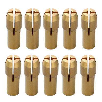 10pcs Brass Drill Chuck Adapter for Mini Rotary Tools (0.5-3.2mm)