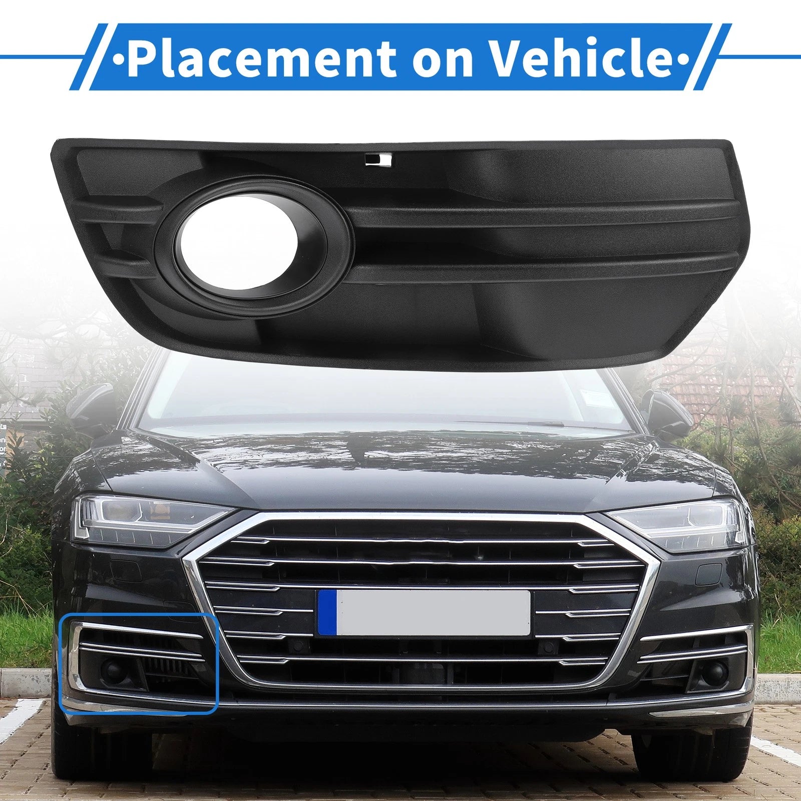 1pc Front Right Fog Light Grill Replacement for Audi Q5 (2009–2012)
