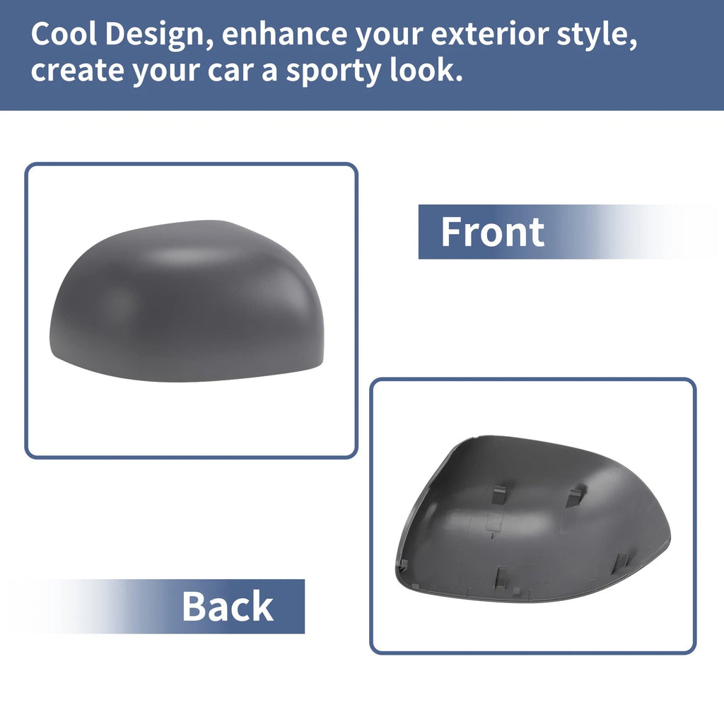 Right Driver Side Mirror Cover Cap Replacement Gray for Fiat Panda (2003–2012)