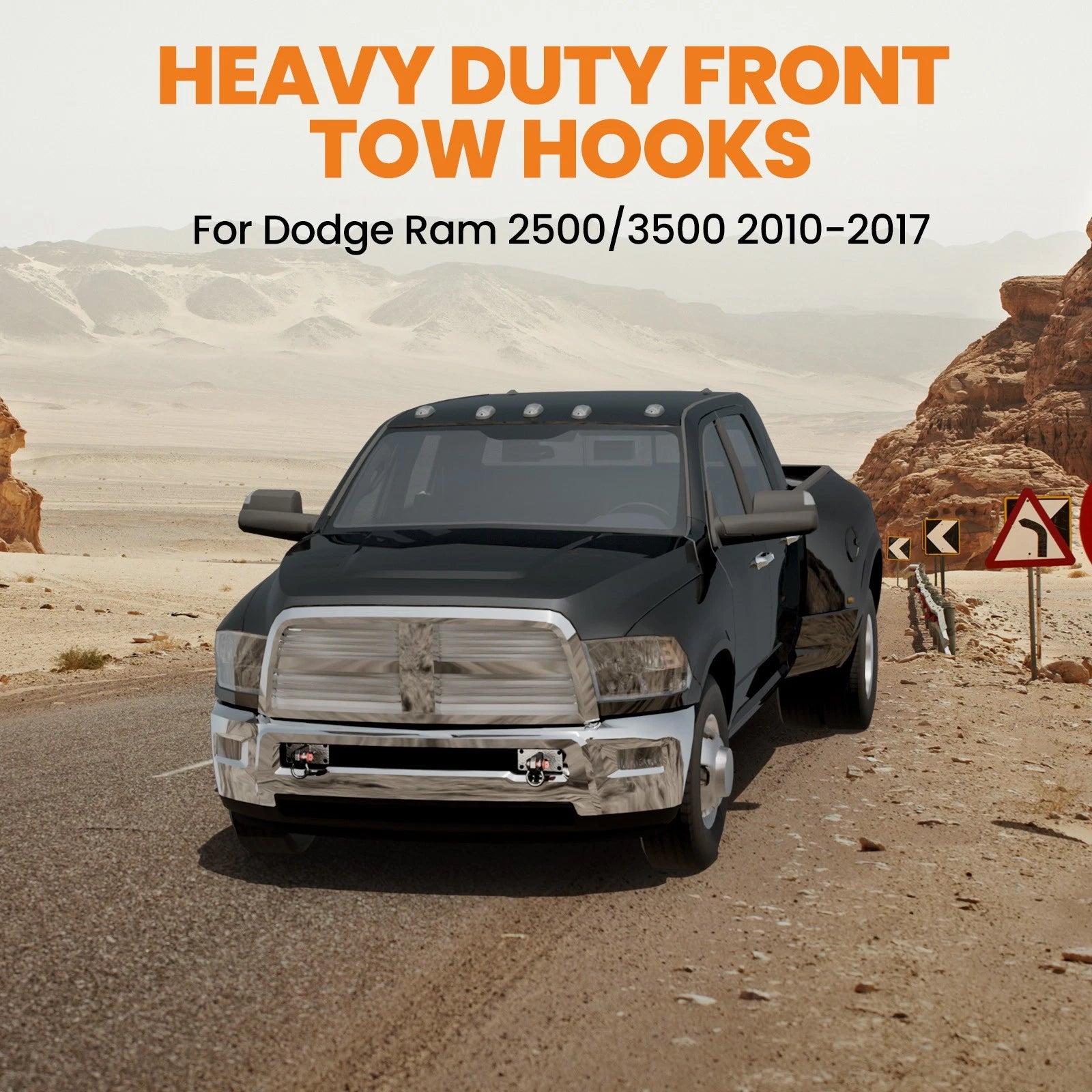 2X Tow Hook for Dodge Ram 2500/3500 (2010–2019)