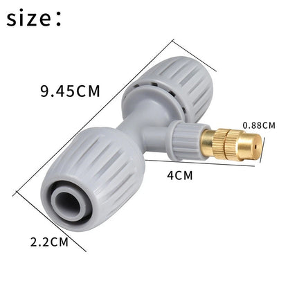 16PE Pipe Compatible Small Copper Mist Nozzle for Split Cooling Irrigation