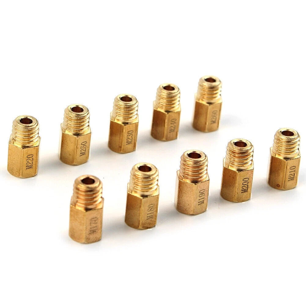 10 Pcs Hex Type Main Jets for Mikuni VM/TM/TMX Carburetor (170-260)
