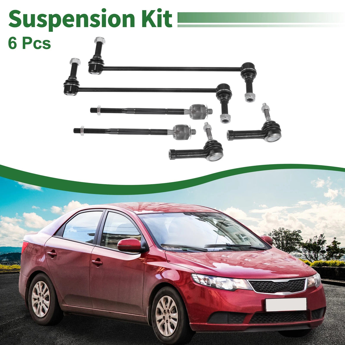 6pcs Front Suspension Kit Tie Rod End for Ford Explorer (No.EV800893/ES800952)