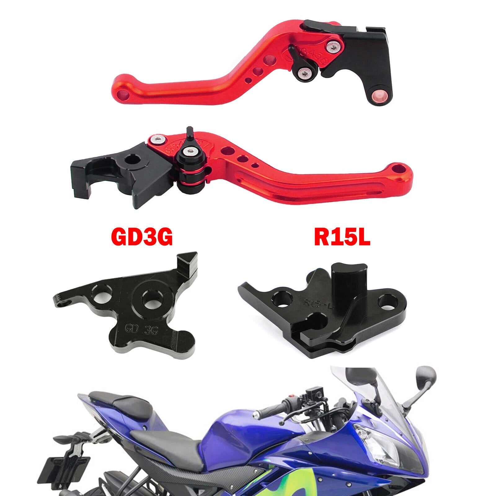 Short Clutch Brake Lever for Yamaha MT125 (2014–2019) Red T9