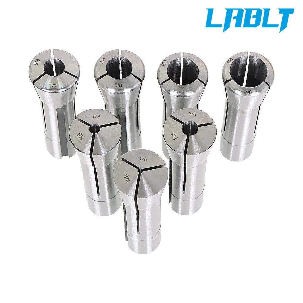 7 Pcs R8 Collet Set for LABLT (1/8" to 7/8")
