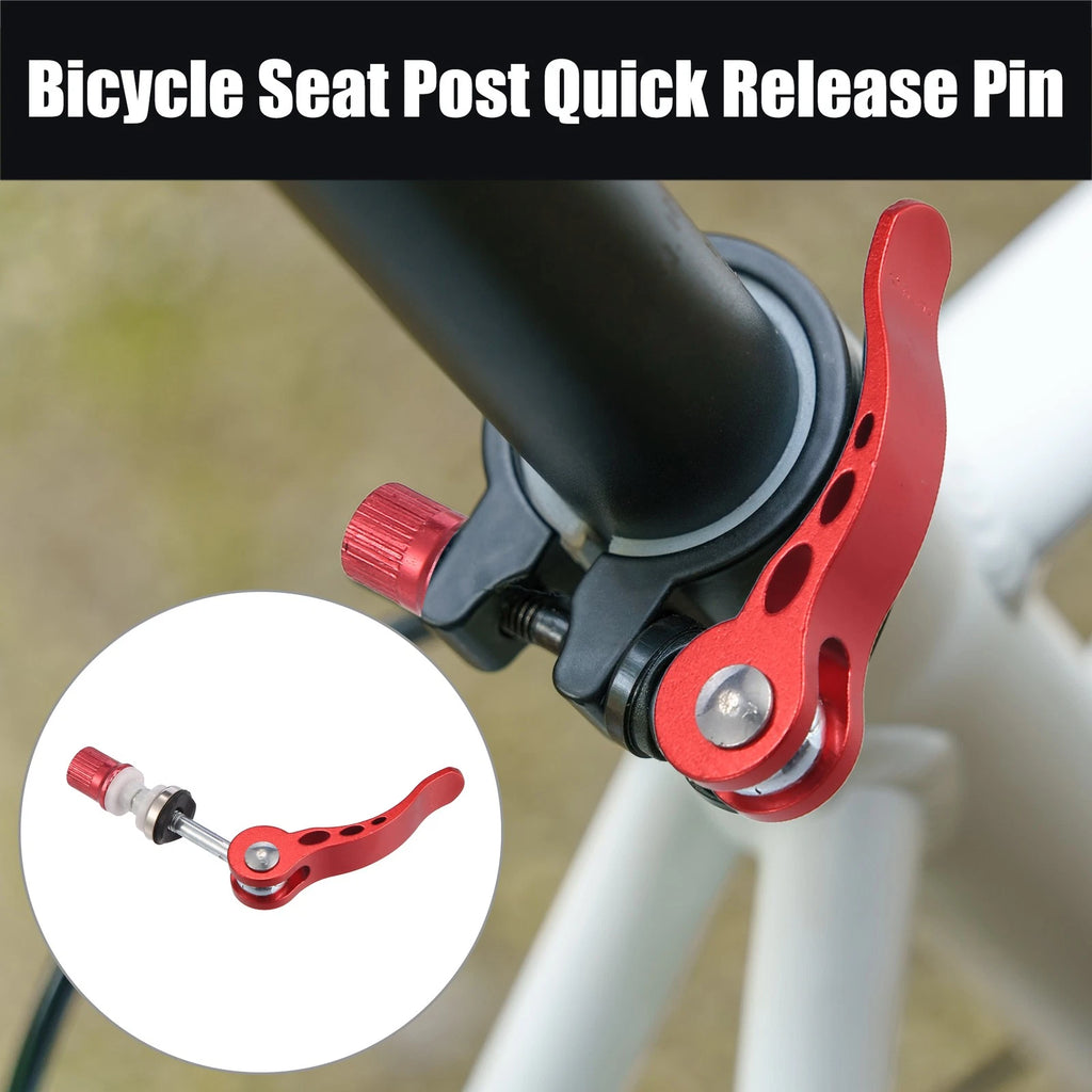 2pcs Seat Post Quick Release Pin Skewer for 6mm Aluminium Bike (Red Black)