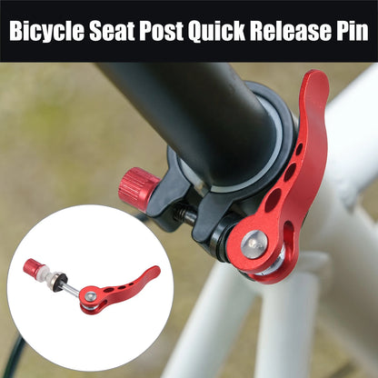 2pcs Seat Post Quick Release Pin Skewer for 6mm Aluminium Bike (Red Black)