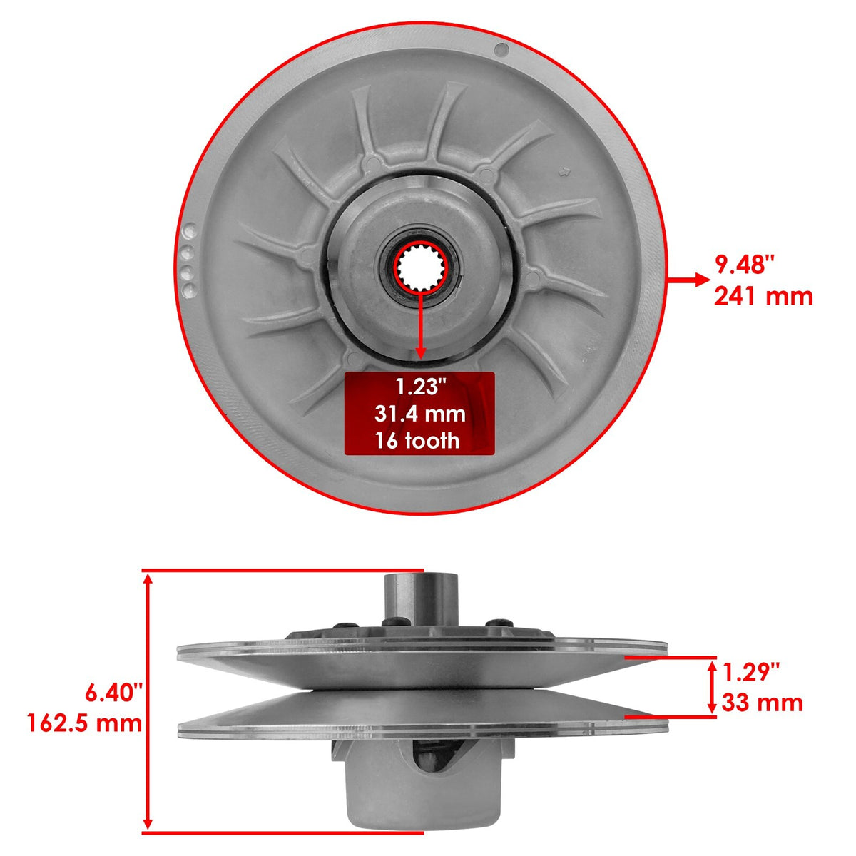 Secondary Clutch and Aramid Belt for Can Am Defender HD10 (2016–2019)