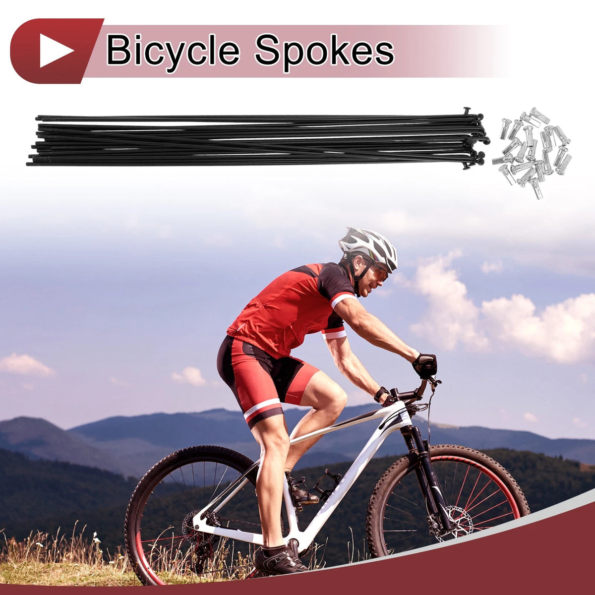 Bicycle Wheel Spokes Carbon Steel Black 293 mm Set for 12G (20)