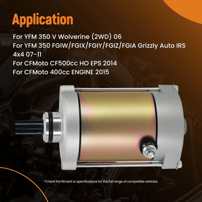 12V Starter Motor for CFMoto CForce 500 HO (2018–2019) 0GR0-091100