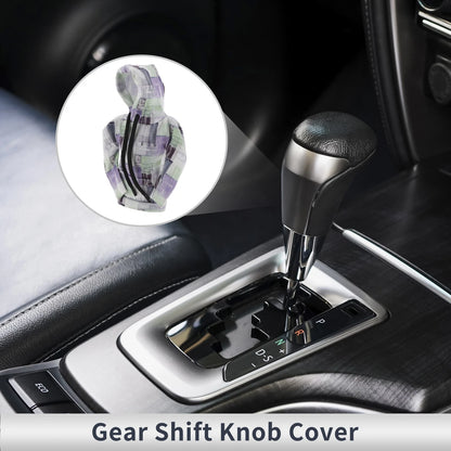 Gear Shift Knob Cover for Universal Cars - Purple & Light Green