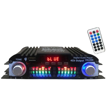 Power Amplifier 4 Channel Mini HiFi Digital Stereo Audio for