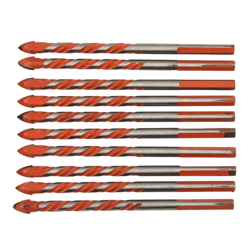 10PCS Tungsten Carbide Drill Bit Set with Triangular Handle