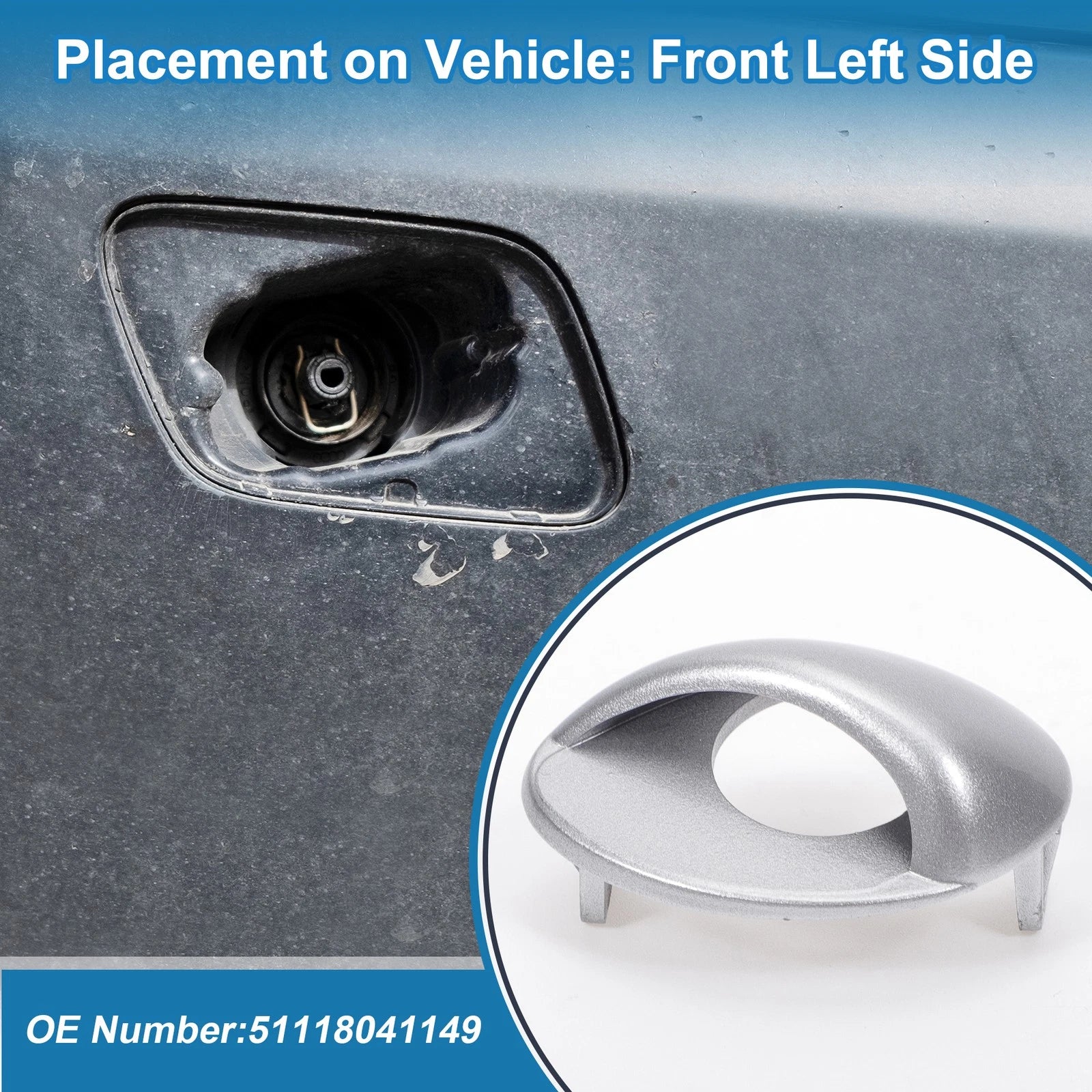Front Left Headlight Washer Nozzle Cover Cap for BMW M3 (2008–2013)