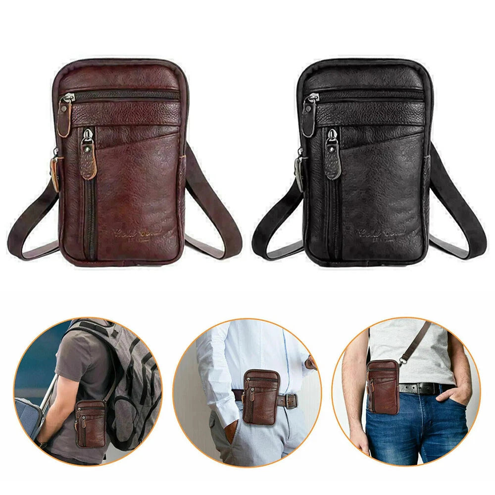 Leather Phone Pouch for Universal Use (Portable, Crossbody, Waist Pack)
