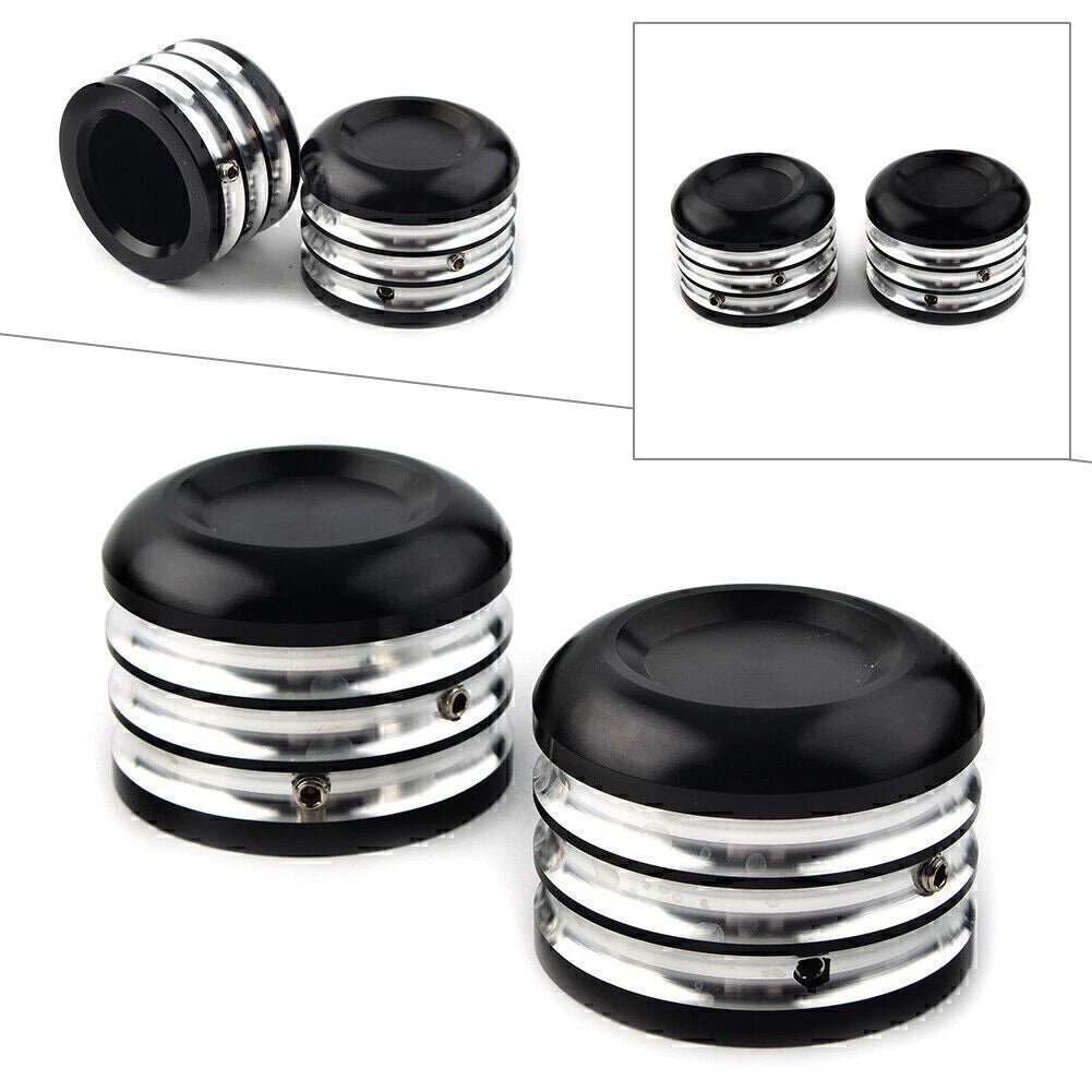 2pc CNC Front Axle Cap Nut Cover for Harley Dyna Electra Glide Sportster Black