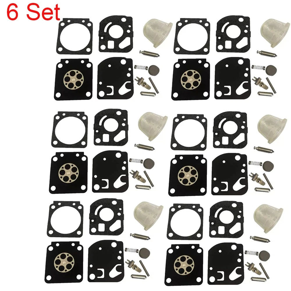 Set of 6 Carburetor Gasket Kits for Zama RB-115 C1U-W18 C1U-W18A C1U-W24