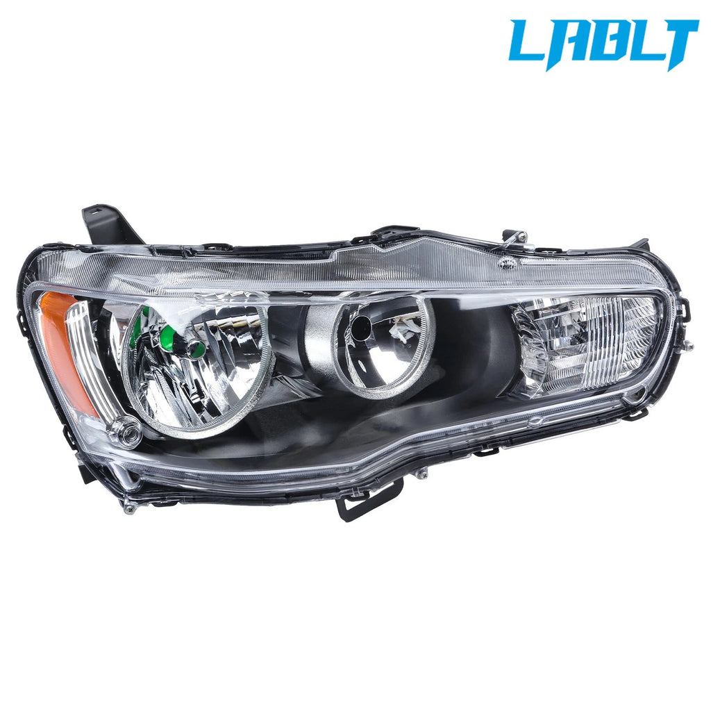 Passenger Side Headlight Halogen Black for Mitsubishi Lancer EVO X (2008–2017)