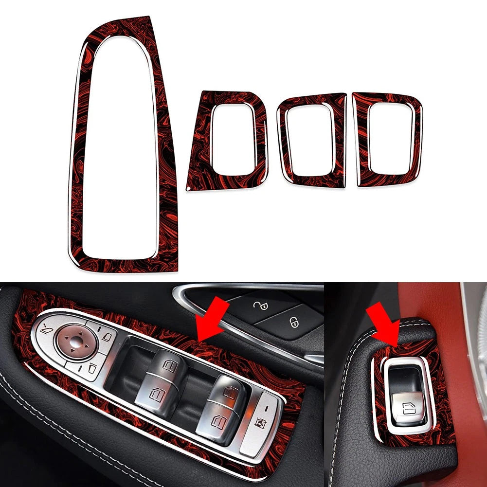 RHD Door Window Switch Panel Cover Trim for Benz C Class (2015–2021), GLC Class (2016–2023)