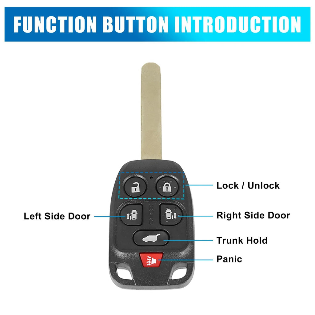 Car Key Fob Shell Case Replacement for Honda Odyssey (2011–2013) 6 Buttons