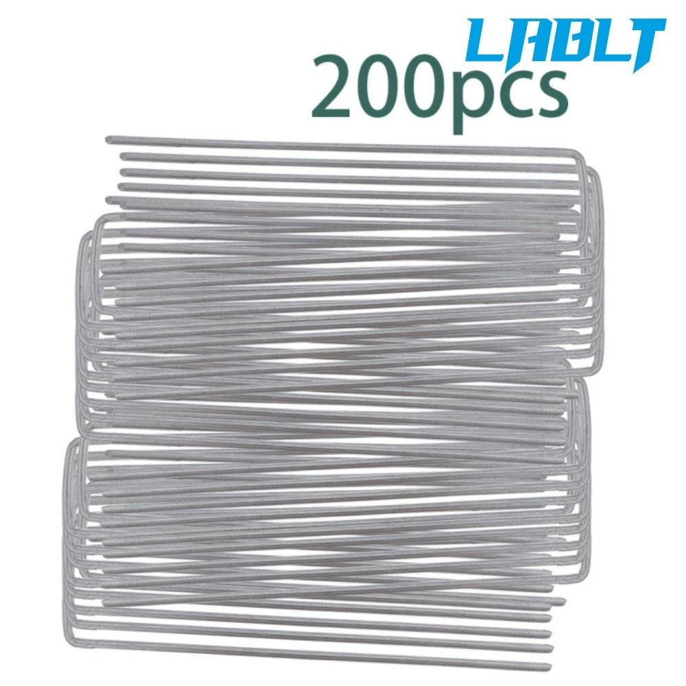 200 Pack 6" Galvanized Landscape Staples for Garden Use