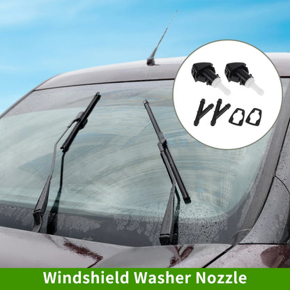 Windshield Washer Nozzle Set of 2 with Y Hose Connector for Jeep (2008–2016)