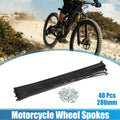 14G J Bend Bicycle Spokes with Nipples for 280mm Wheels (40 Pack)