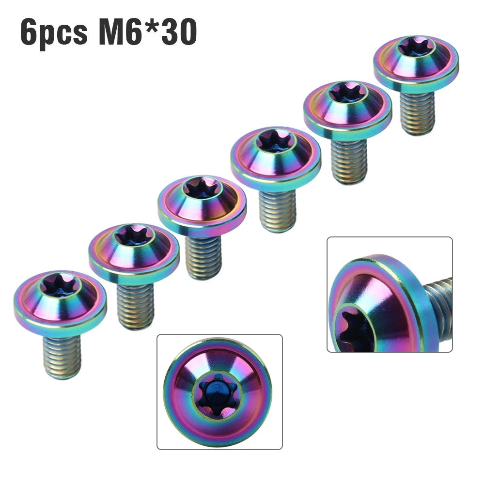 6pcs Alloy Truss Torx Head Screws M6x30mm for Motorcycle