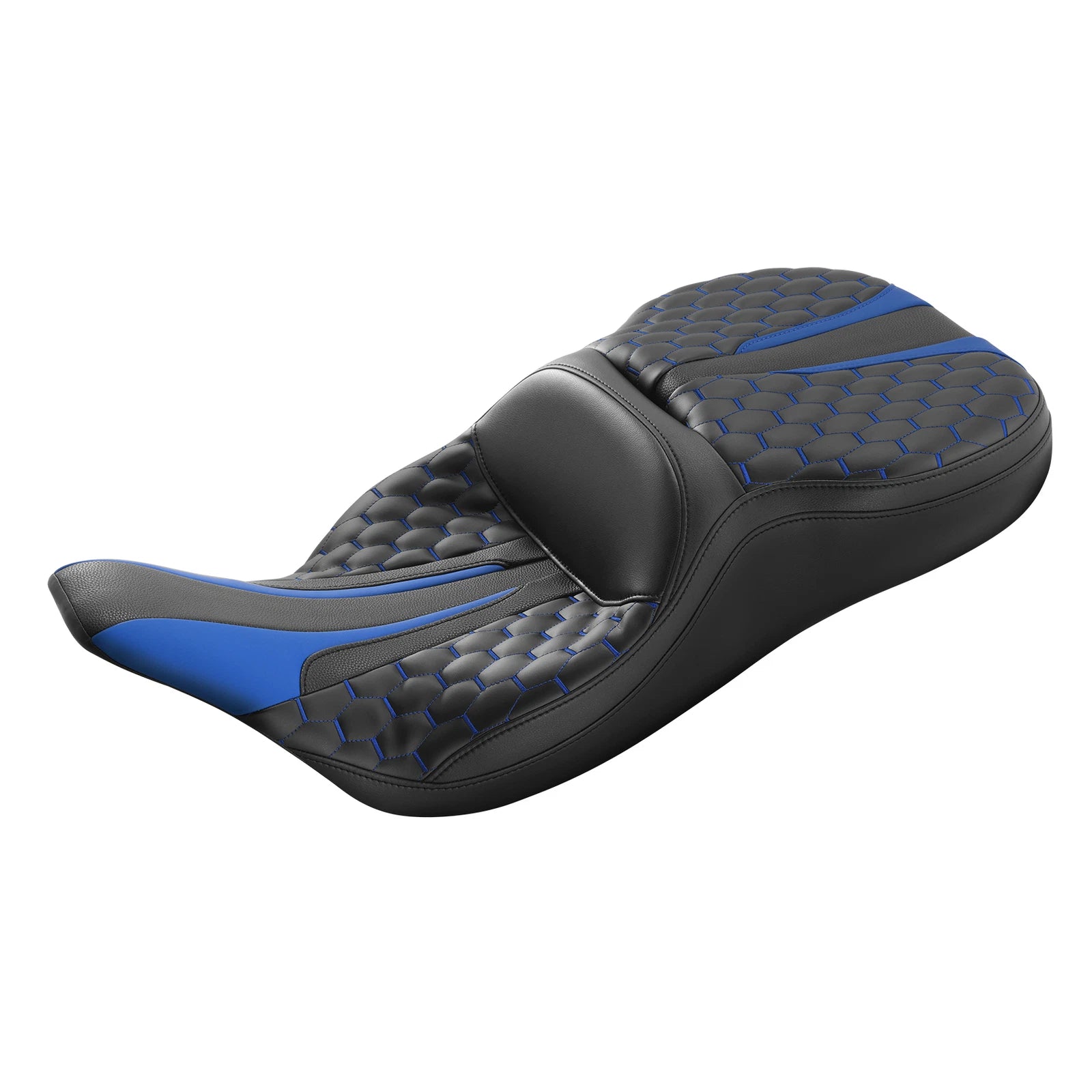 Driver Passenger Seat for Harley Electra Glide (1997–2007) Black Blue