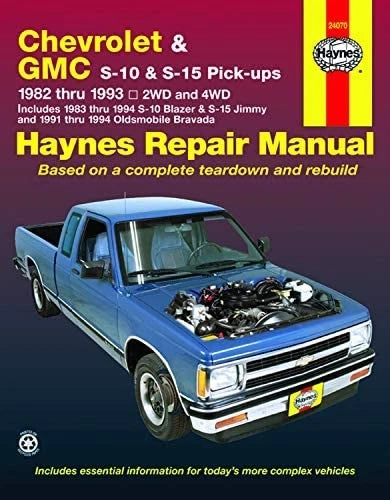 Haynes Manual for Chevy GMC S-10 S-15 Blazer Jimmy Bravada (1982–1994)