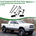 8pc Front Suspension Kit Tie Rod End Sway Bar Link with Boot for Dodge Journey (2009–2020)