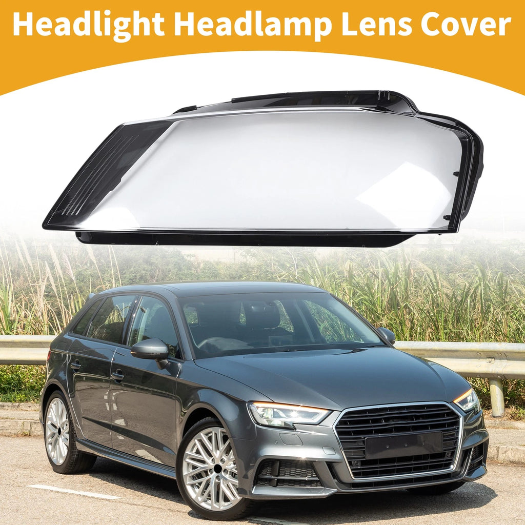 Headlight Lens Cover Front Left for Audi A3 (2009–2012) Clear Black