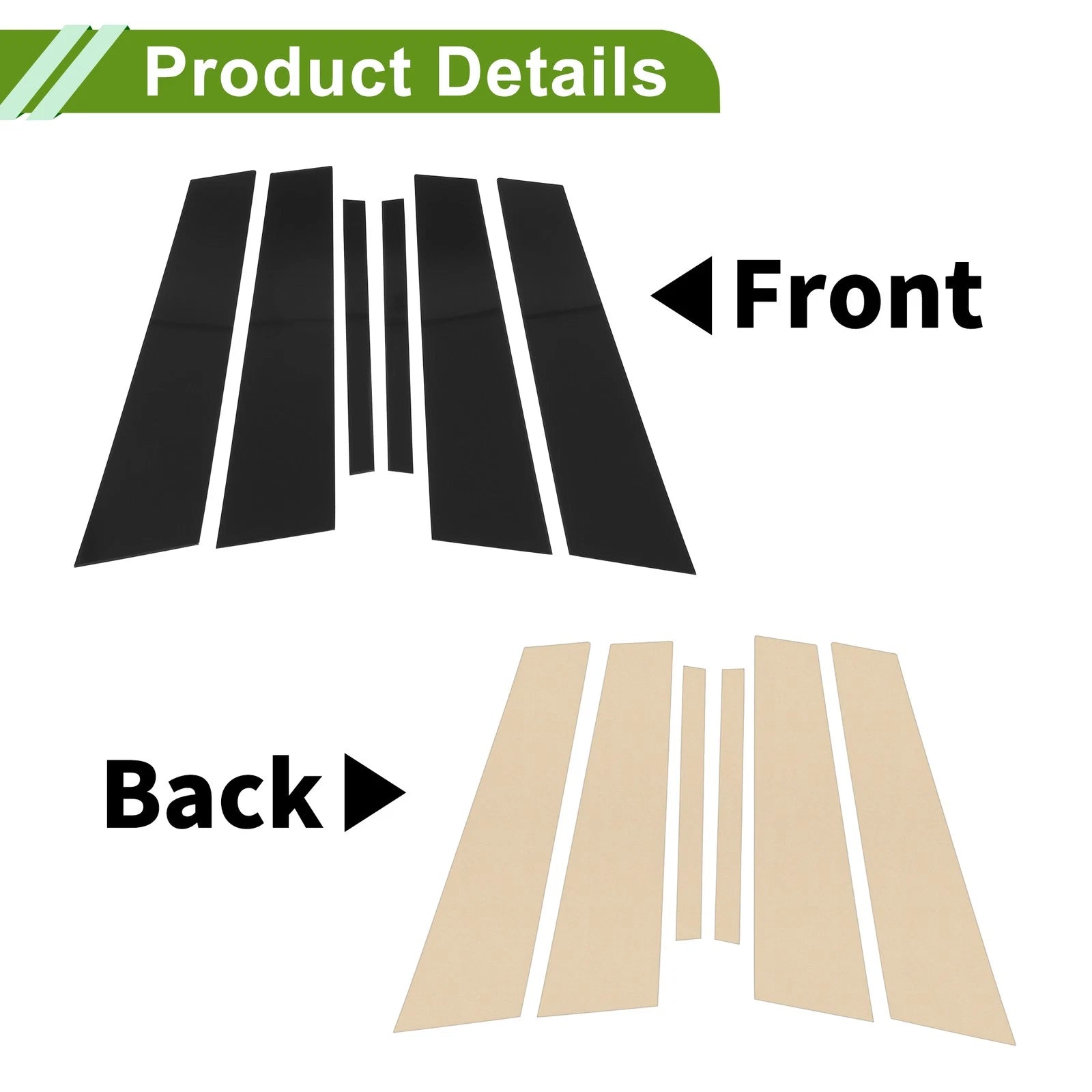 6 Pcs Door Pillar Window Trim Replacement for BMW 1-Series (2017–2021)