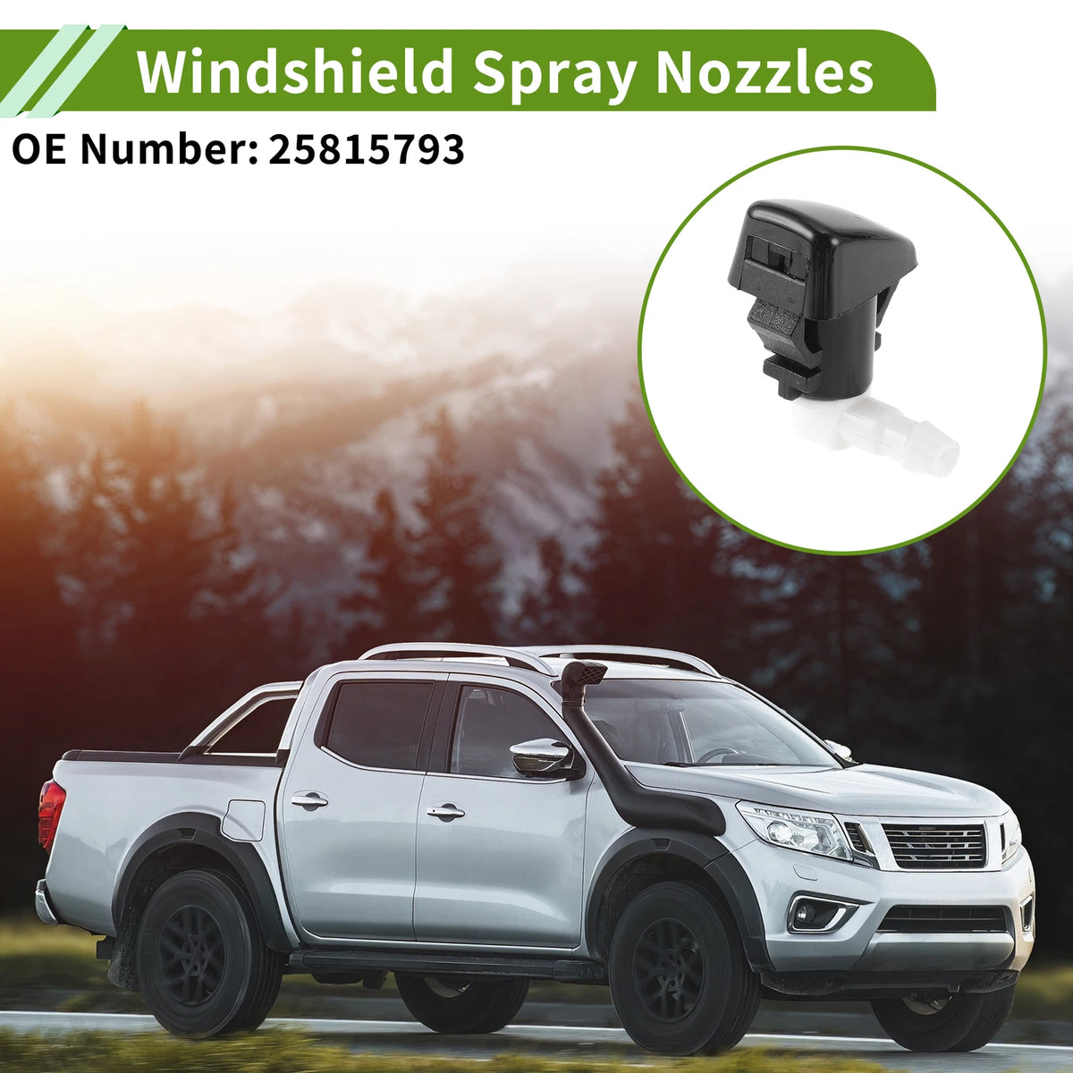 Windshield Washer Nozzle with Hose Connector for Cadillac (No. 25815793)