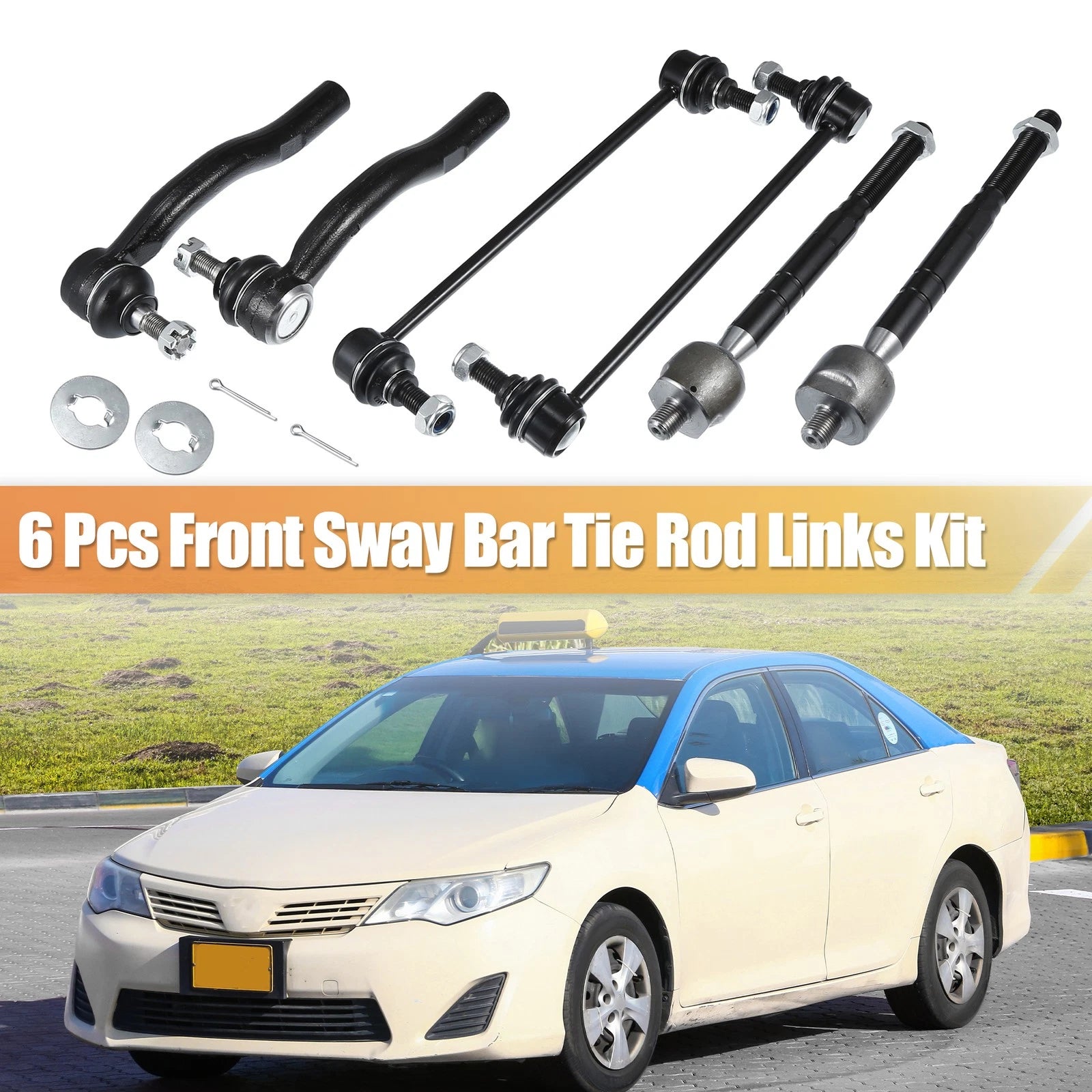 6 Pc Tie Rod End Inner Outer Replacement for Toyota Camry (2007–2011)